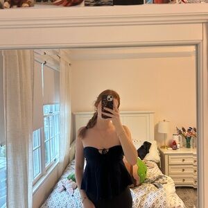 Edikted Navy Strapless Top